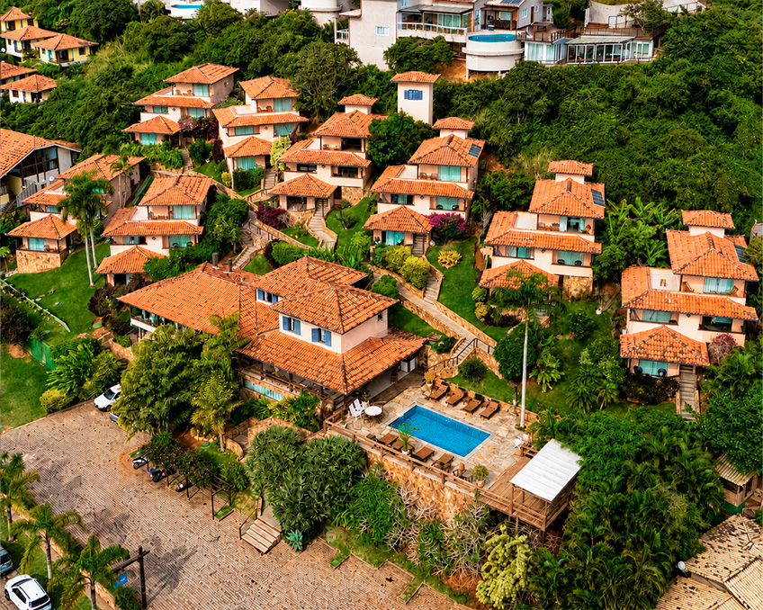 Área externa do Aguabúzios Hotel em João Fernandes, Búzios